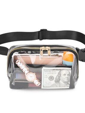 Clear Fanny Pack Stadium Approved Adjustable Strap Waterproof Bum Bag for